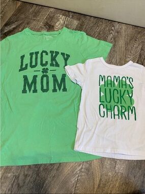 St Patrick’s Day Mother and Child Matching Shirts Adult Large/Child 5T WORN ONCE